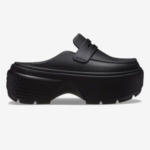 Black Crocs Platform Clogs Stomp Loafer